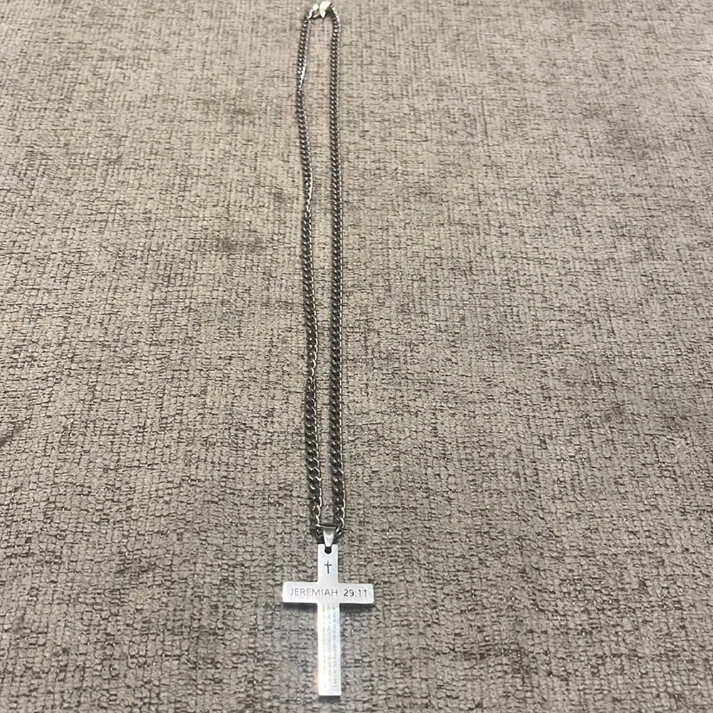 Stainless steel 24” chain engraved Jeremiah 29:11